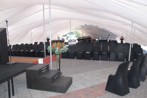 Speech area with networking in background